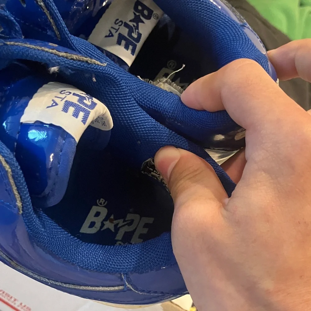 Bape Blue Patent Leather Sneakers - Picture 5 of 6